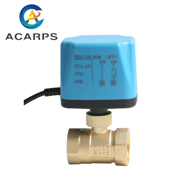 

1/2" 3/4" 1" 2" Electric Ball Valve AC220V DC12V DC24V 2-wire Brass Electric Ball Valve Normally Closed Motorized Ball Valve