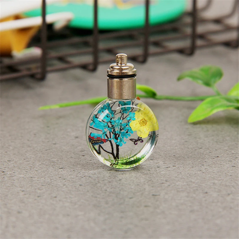 New Luminous Dried Flower Butterfly Glass Ball Women Necklace Pendant Rope Chain Necklace for Women Strip Leather Choker - Image 2