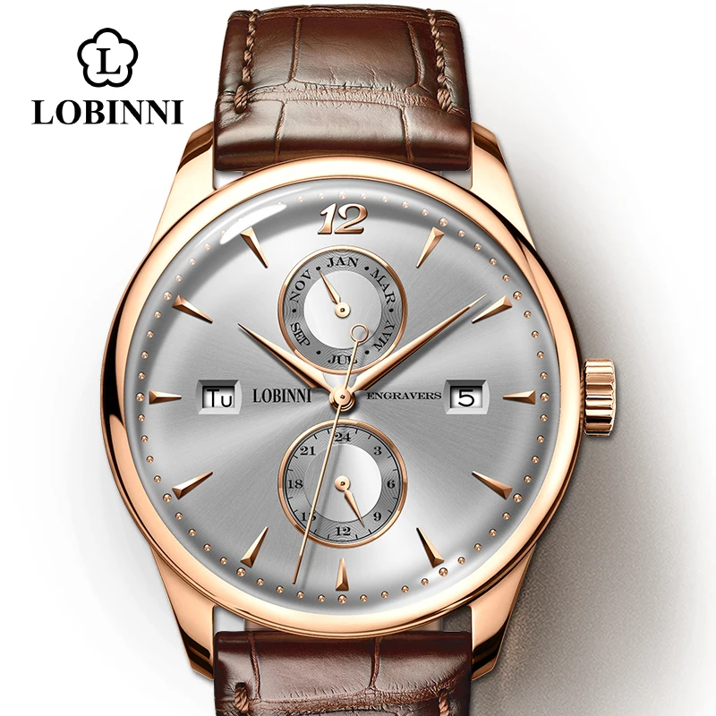 LOBINNI Watch Men Seagull Automatic Mechanical Movement Luxury Switzerland Brand Men\'s Watches Sapphire Waterproof relogio