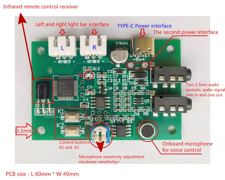 Imagem -05 - Dykb 1.5 Metro de Áudio Indicador Nível Espectro Música Dupla 30 60 90 Led Colorido Flexível Tira Suave Som Controle Voz Remoto