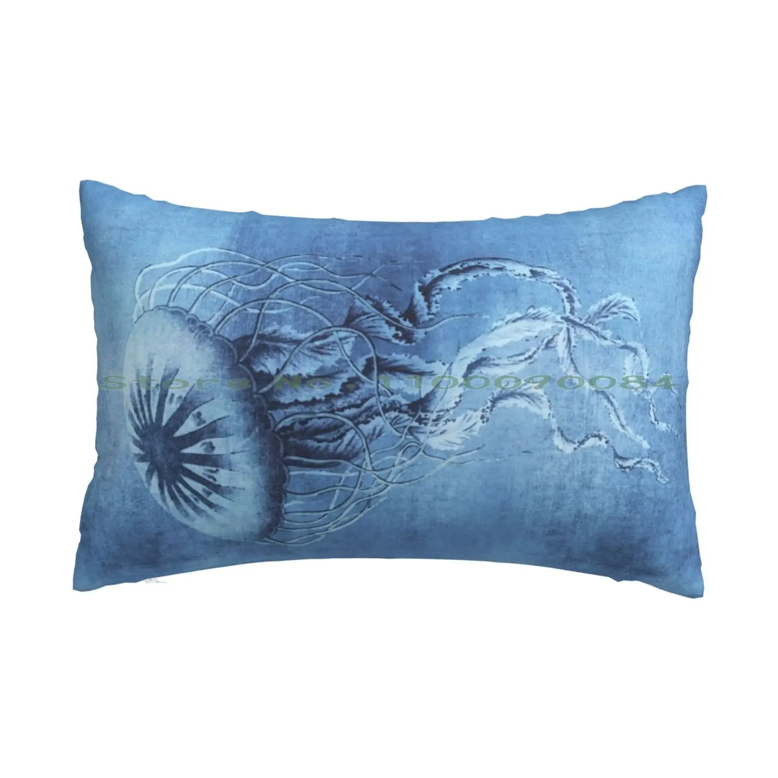 Blue Jellyfish Ocean Magic Pillow Case 20x30 50*75 Sofa Bedroom Happy Tricolor English Ebt Bullterriers Bullies Bully Dogs