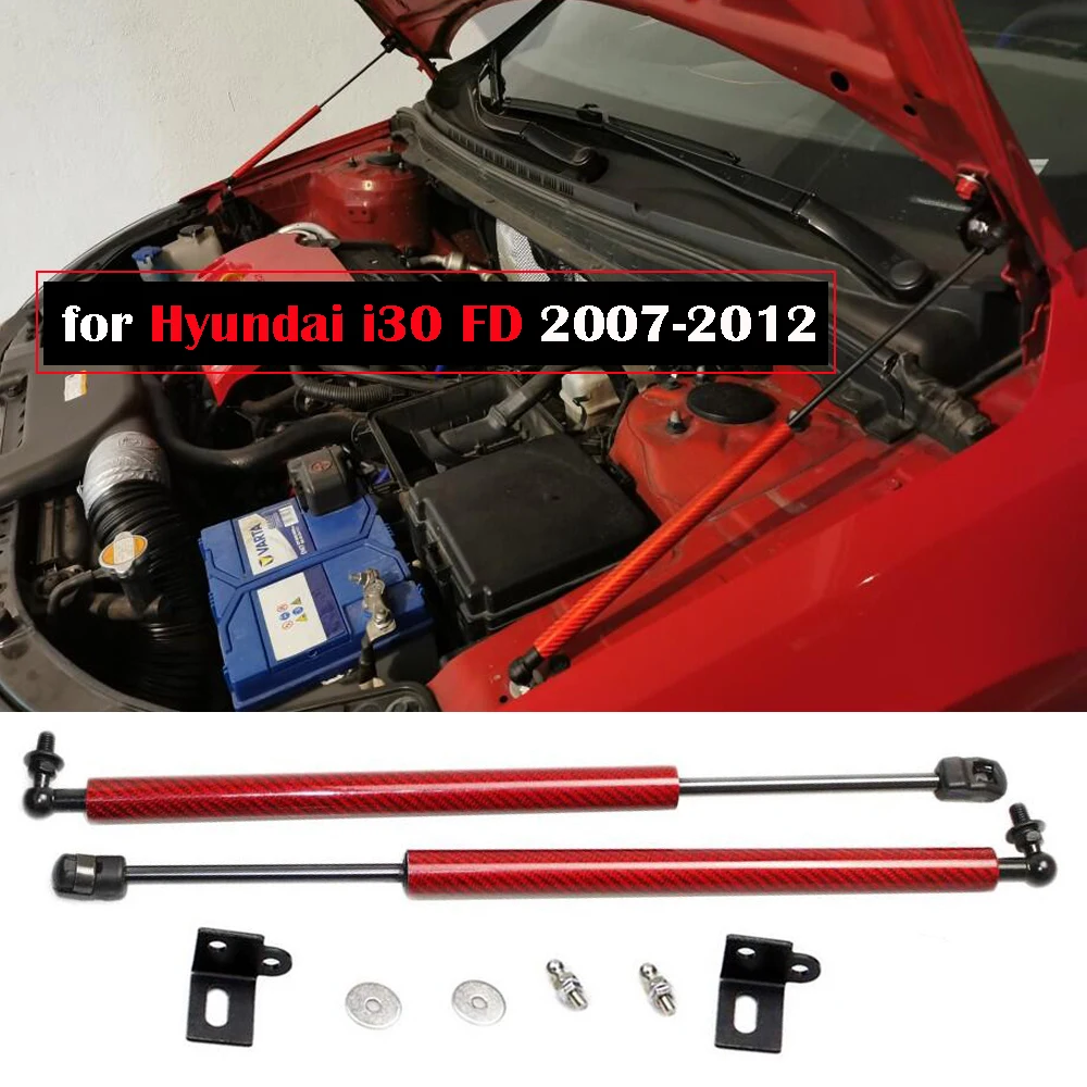 Amortyzatory gazowe maski przedniej do Hyundai i30 FD 2007-2012, modyfikacja, sprężyny, wsporniki podnoszenia, tłumiki.
