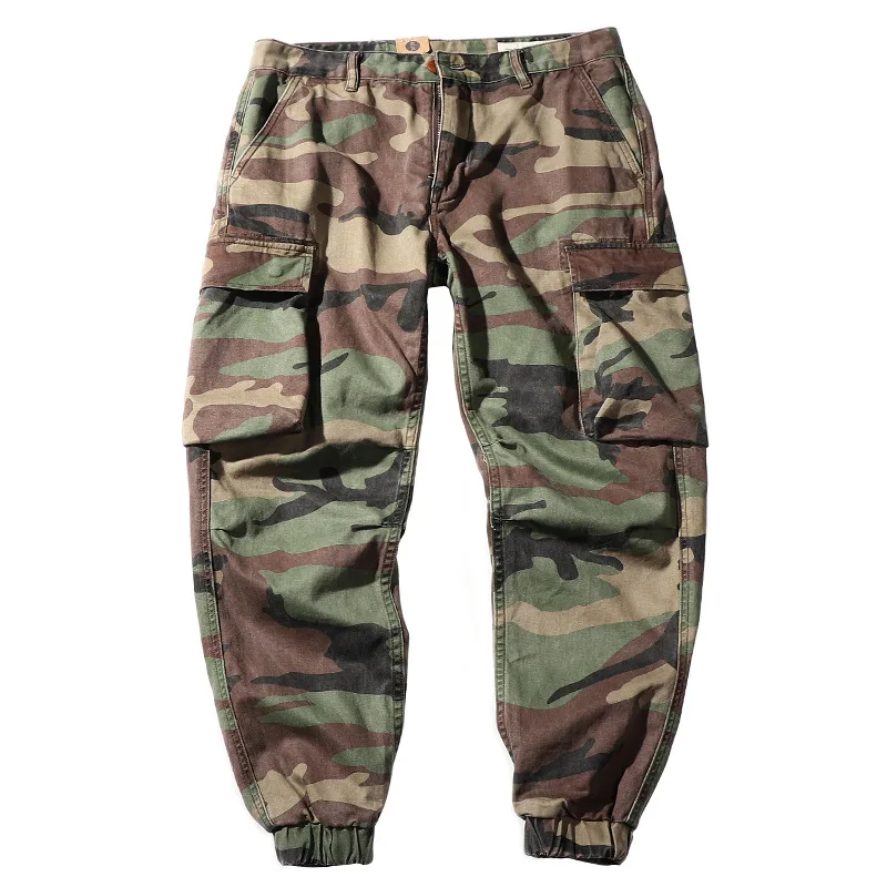 Mannen Cargo Camouflage Broek Losse Zware Gewicht Katoen Wassen Multi-Pocket Training Tractical Militaire Sport Slim Fit Broek