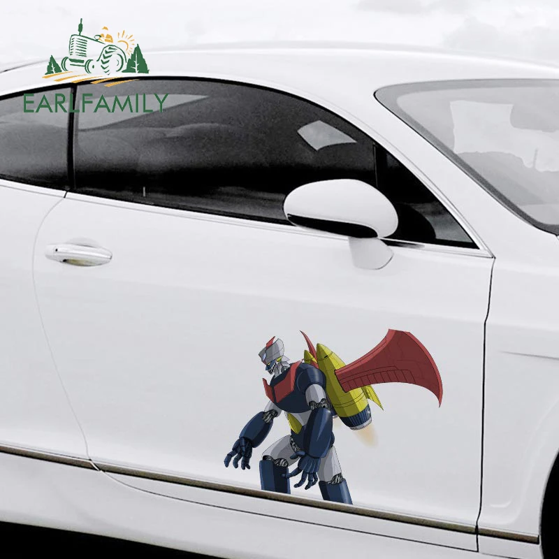 EARLFAMILY 43cm x 37.4cm for Mazinger Z Waterproof Car Stickers Vinyl Graffiti Decal Occlusion Scratch JDM Car Door Protector