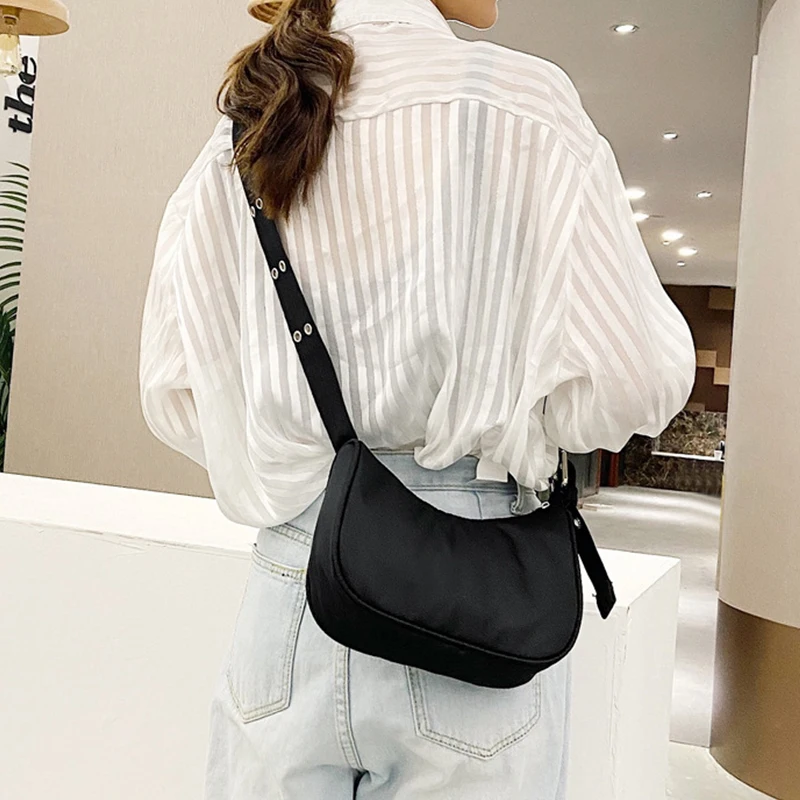Yogodlns Trendy Nylon Umhängetasche Für Frauen Vintage Umhängetaschen Weibliche Straße Messenger Handtasche und Geldbörse Reise Einfache Tote – Detail 8