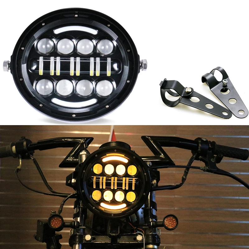 7 Inch Motorcycle LED Head Light Universal Moto Scooter Retro 7