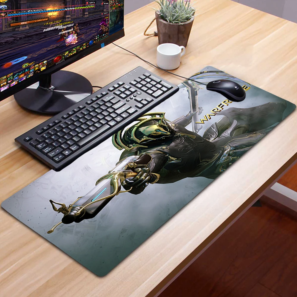 

Warframe Hero Game Mousepad Alfombrilla Gaming Accessories Non-slip Mouse Pad XXL Mausepad 90x30 Tappetino Mouse Tapis De Souris