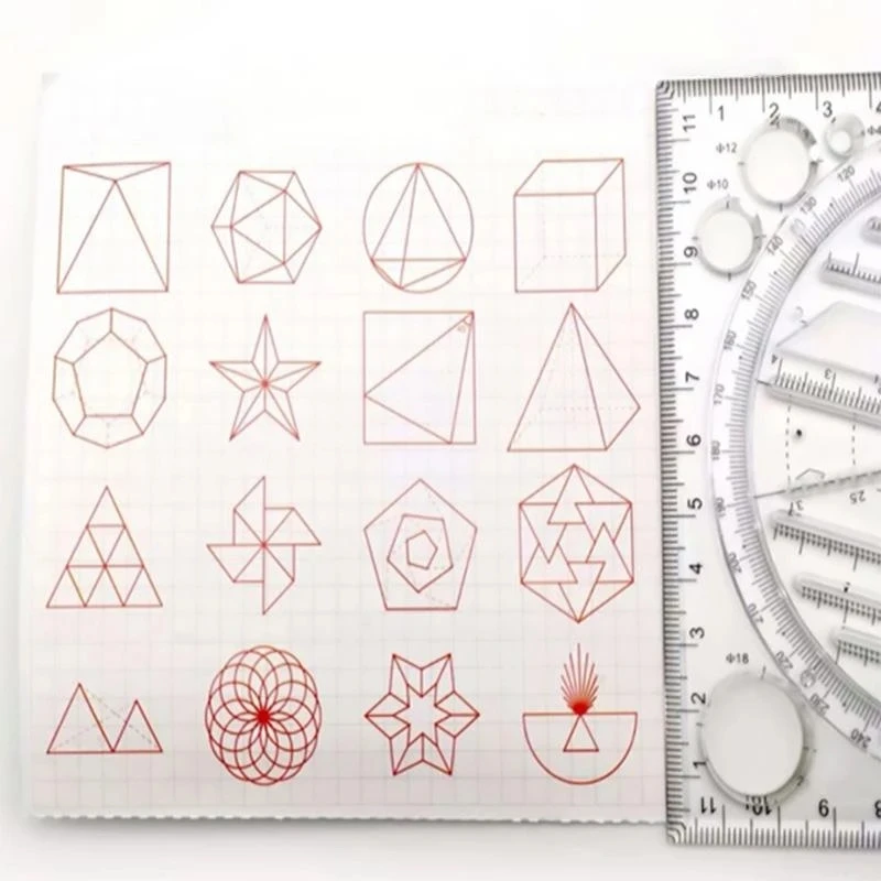 Multifunctional Drawing Ruler Multipurpose Draw Round Curve Horizontal Parallel Line Vertical Parallel Line