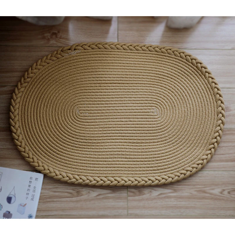 Hand-woven Sand Scraping Door Entrance Welcome Mat, Non-slip Rug, Dust Removal Carpet, Wire Loop Footpad, Hallway Bath Doormat