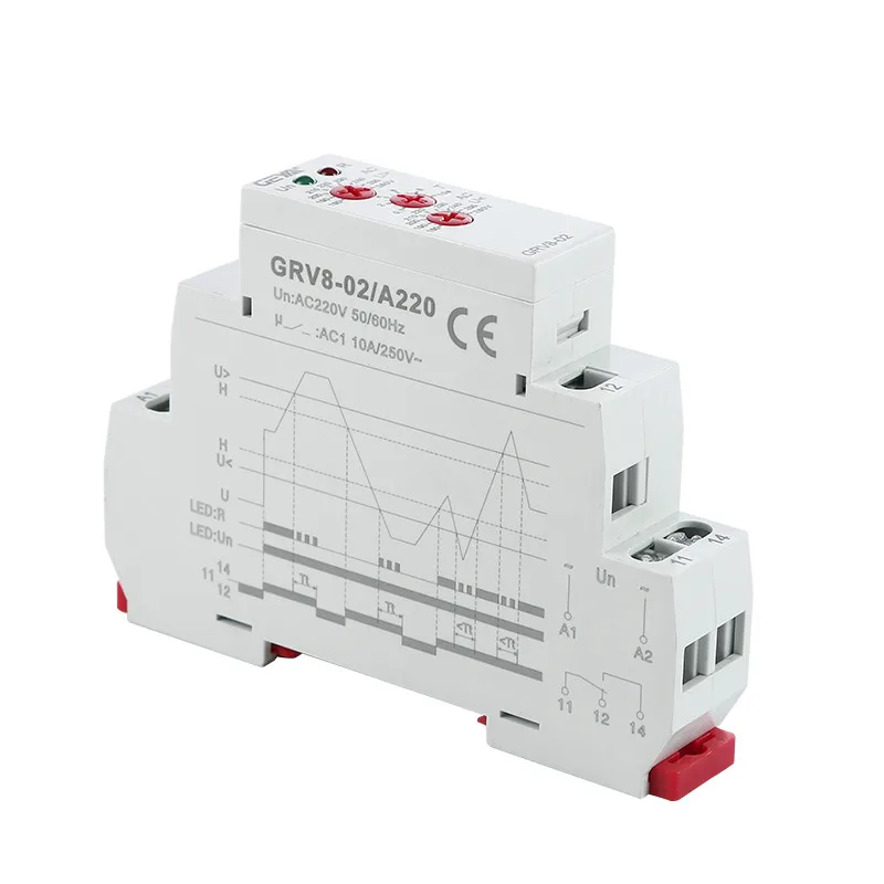 Single Phase Voltage Control Relay Over Voltage and Under Voltage Protection Monitoring Relay 10A 12V 48V 110V 240V