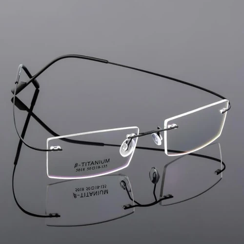 Imagen 2 del producto Gafas ligeras sin montura, gafas de titanio con memoria, montura pequeña, gafas graduadas ópticas-0,5 -1 -1,5 -2 -2,5 -3 -4 -5