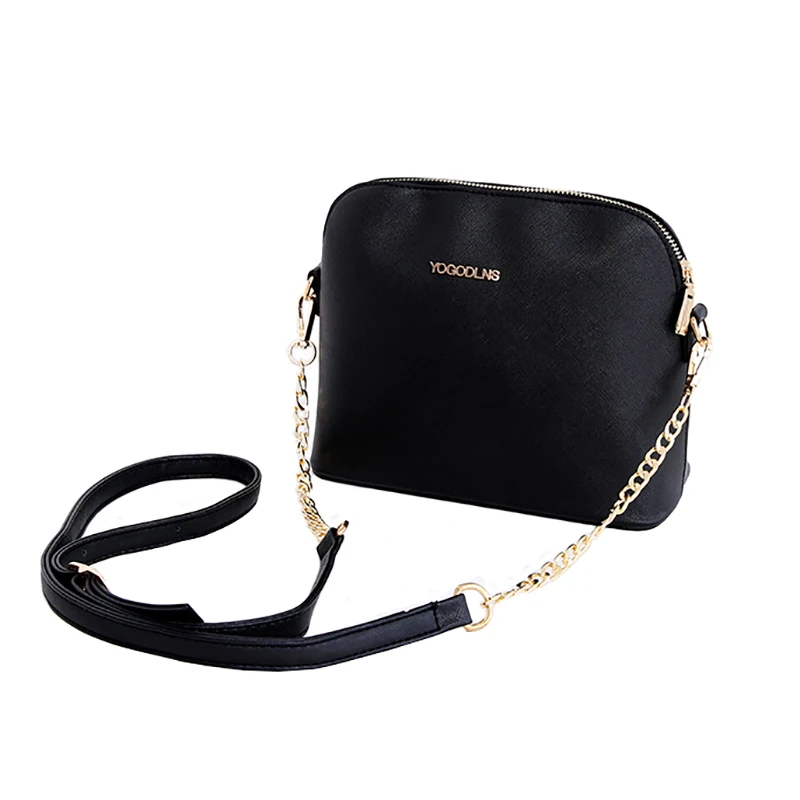 New Arrival Shell Shape Shoulder Bags for Women Solid Color PU Leather Chains Crossbody Handbag Fashion Messenger Bag Purse