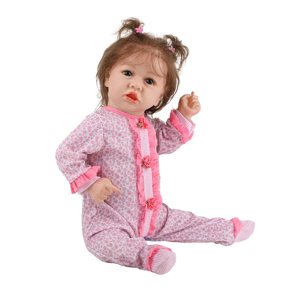 Lifelike Reborn Baby Dolls pink sweater Babies Doll Full Vinyl Body So Truly Girl Model Doll For Toddler bebe Toy Gifts