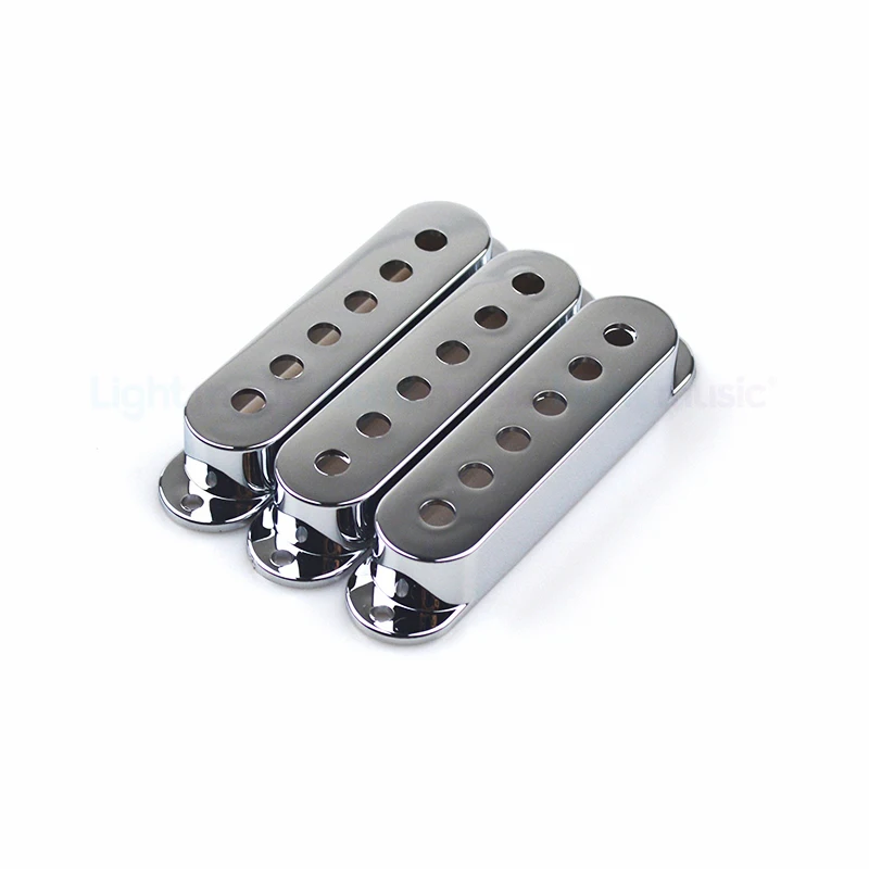 Electric Guitar Pickup Cover Single Coil ST with Volume Tone Control Knob and Switch Tip Silver Color Guitar Pickup Holder Case