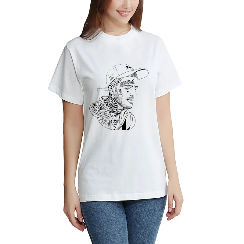 hip-hop print short-sleeve plus size T-shirt 2020 fashion women's white casual oversized tops T-shirt