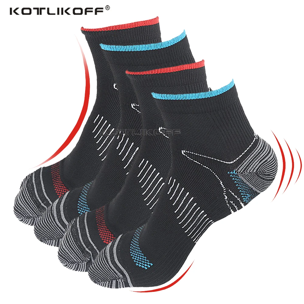 KOTKIKOFF Compression Socks Athletic Medical For Men & Women Ankle Non-Slid Socks Cotton Mesh Top Plantar Fasciitis Insert Socks