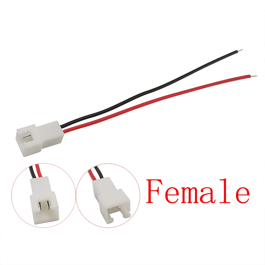 10/5Pcs XH2.54 2 Pin Pitch 2.54mm Wire Cable Connector Male Plug & Female Socket Battery Charging Cable Wire 26AWG Length 200mm