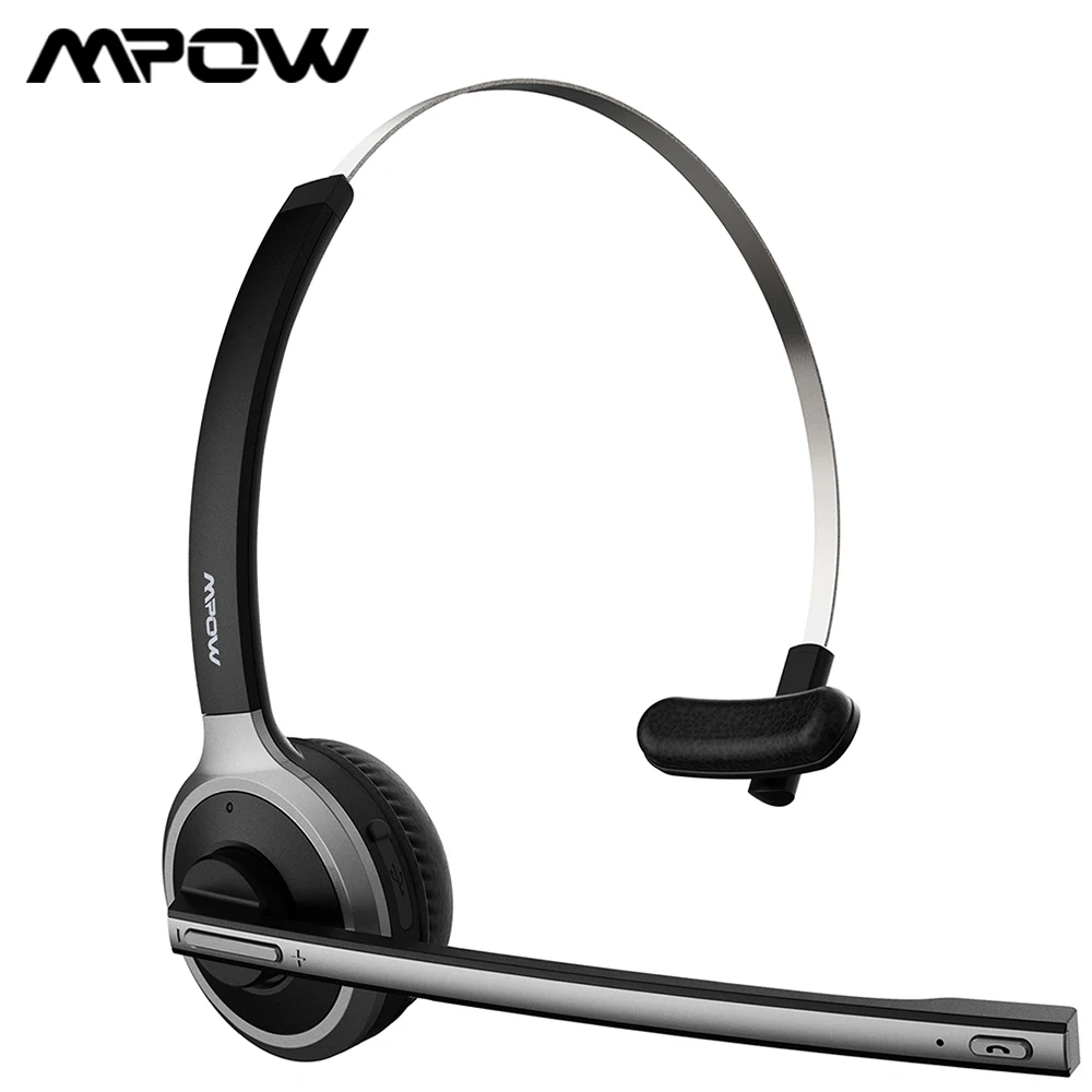 Mpow M5 ulepszony zestaw słuchawkowy Bluetooth 5.0 słuchawki bezprzewodowe z 18H czas rozmowy i redukcja szumów Mic dla Call Center telefon PC