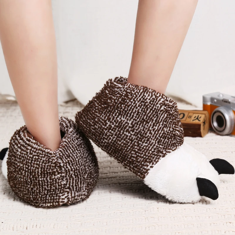 2022 Winter Warm Soft Indoor Floor Slippers Women Men Children Shoes Paw Funny Animal Christmas Monster Dinosaur Claw Plush Home