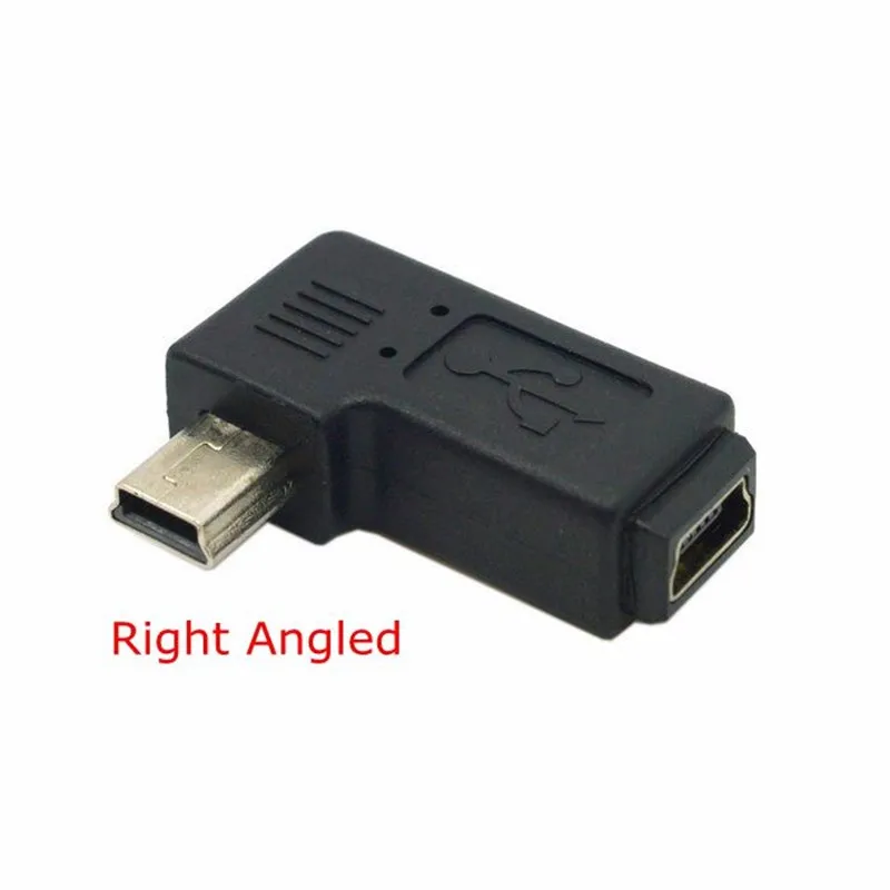Mini USB 5 Pin Male to Female Extension Adapter 90 Degree Left & Right Angled Mini USB Connector Adaptor