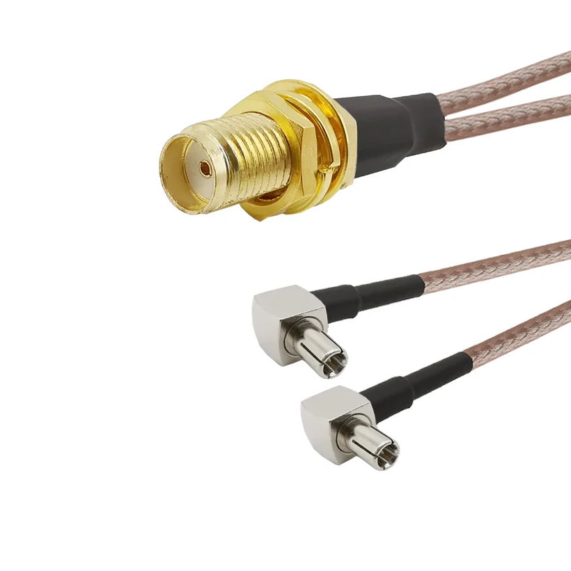 SMA - TS9 موصلات SMA أنثى إلى Y نوع 2 X TS9 ذكر زاوية الفاصل الموحد RG316 ضفيرة كابل لهواوي ، ZTE 3G 4G مودم #3