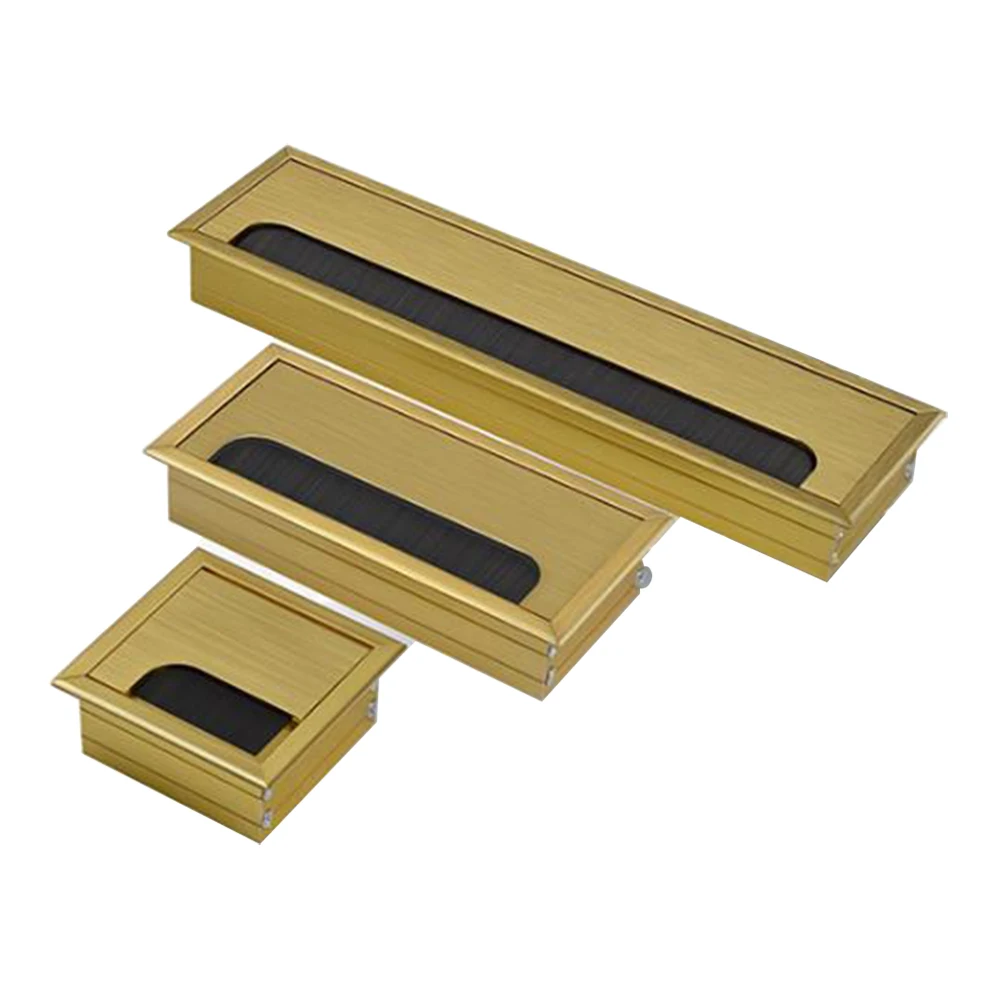 1Pcs Schreibtisch Top Gewinde Box Aluminium Threading Loch Abdeckung Box Für Computer Schreibtisch Mit Gebürstet Draht Threading Box