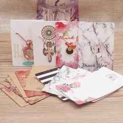 100Pc various design jewelry necklace paper package card DIY handmade flower/marbling/sweet love charms pendant dispaly tag card