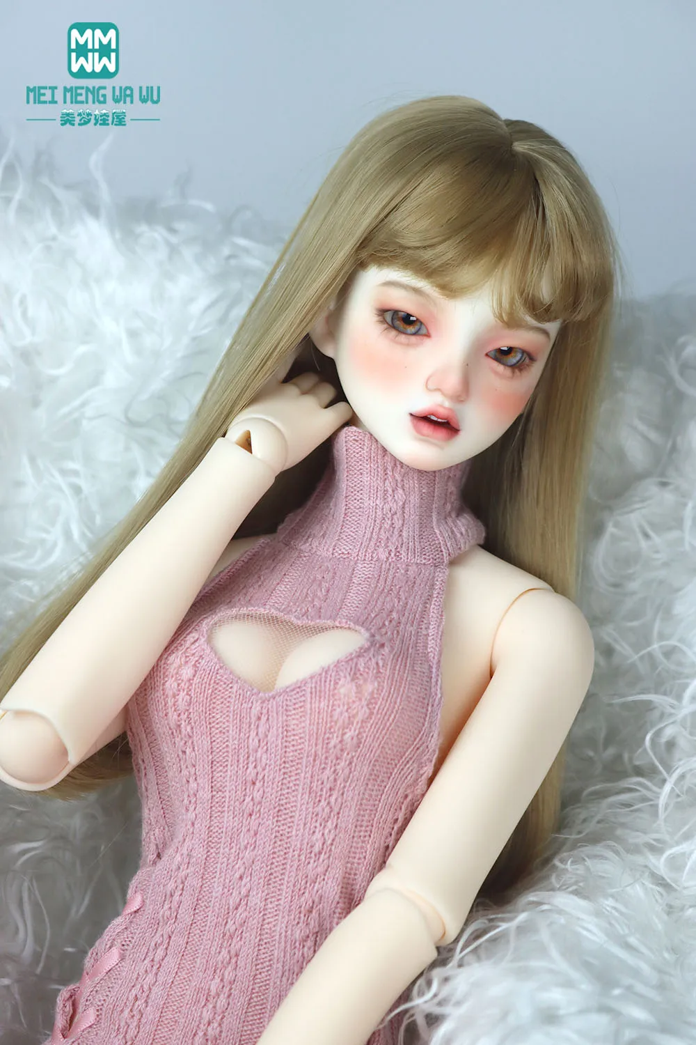 

43-75CM 1/4 1/3 BJD doll clothes Fashion sweater open back pink, gray, black, white for DD SD MSD DDL spherical joint doll