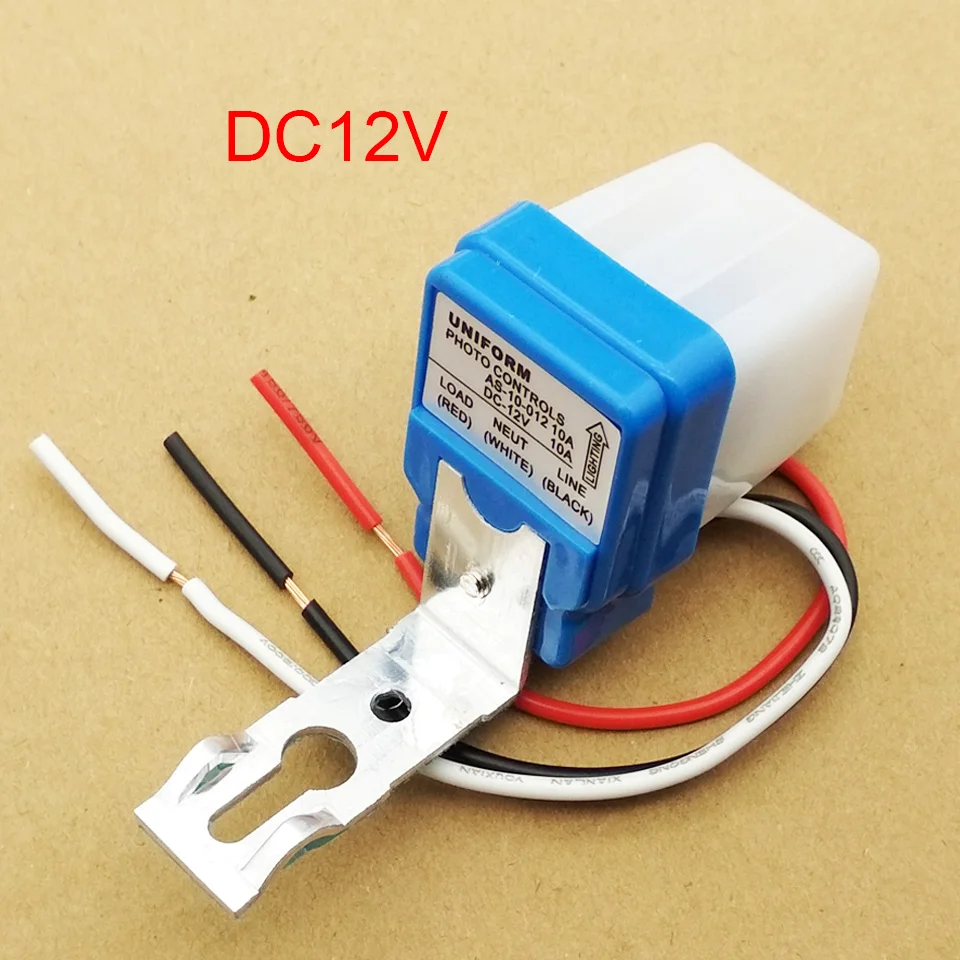 Automatic Auto On Off Photocell street Light Switch DC12V 50-60Hz 10A Photo Control Photoswitch Sensor Switch