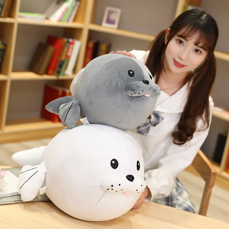 30/40/50cm Cute Sea Lion Plush Toys Soft Marine Animal Costume Props Seal Stuffed Doll for Kids Gift Pillow 3D Novelty Pillows