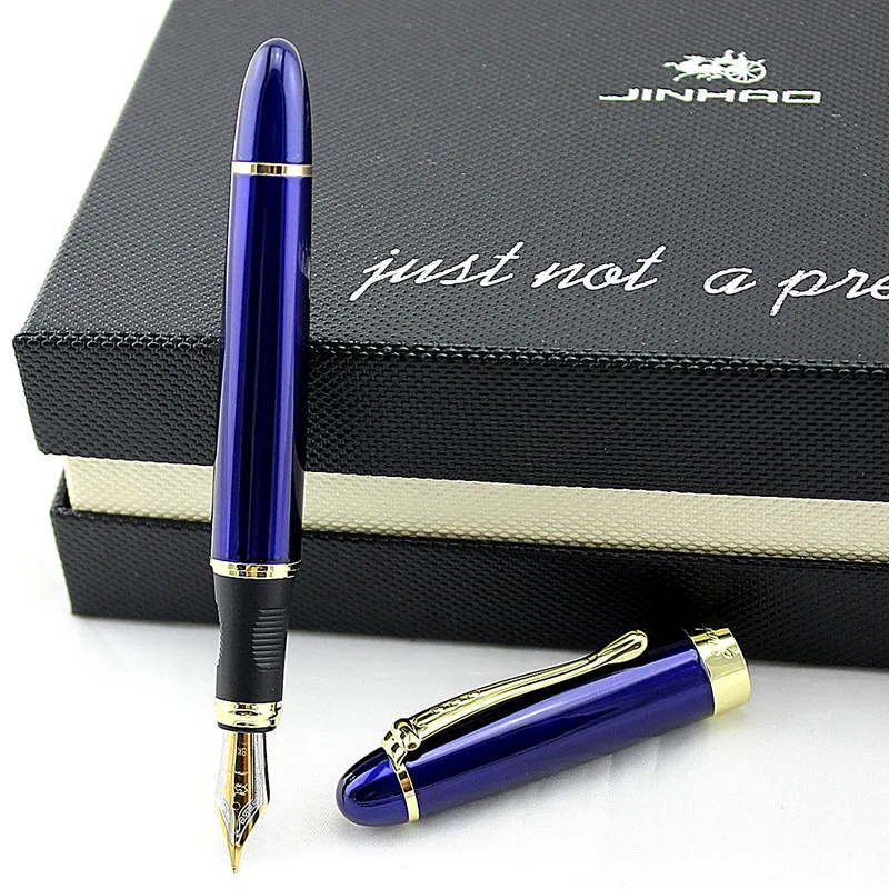 JINHAO X450 GLOSS BLACK 18KGP 0.7mm BROAD NIB FOUNTAIN PEN JINHAO 450 LUXURY BUSINESS PURPLE WINE GREEN GOLDEN 21 COLORS SELECT