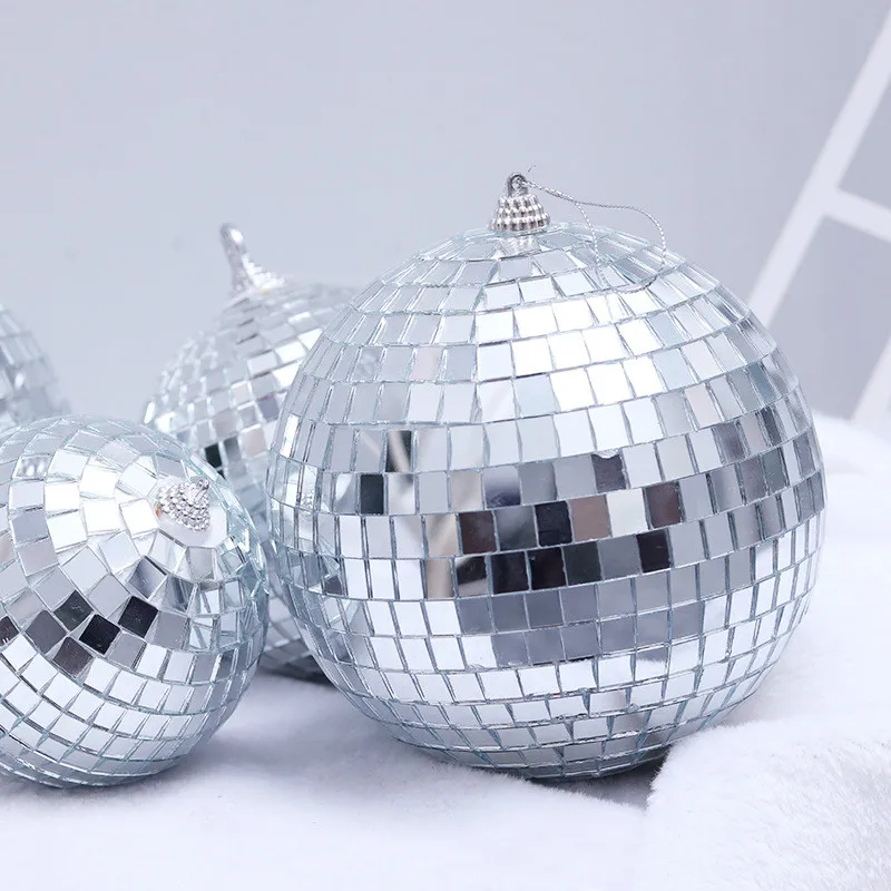 2-20cm Christmas Ball Xmas Tree Hanging Ornaments Pendants Mirror Glass Disco Ball Bauble Home Christmas Party Decoration