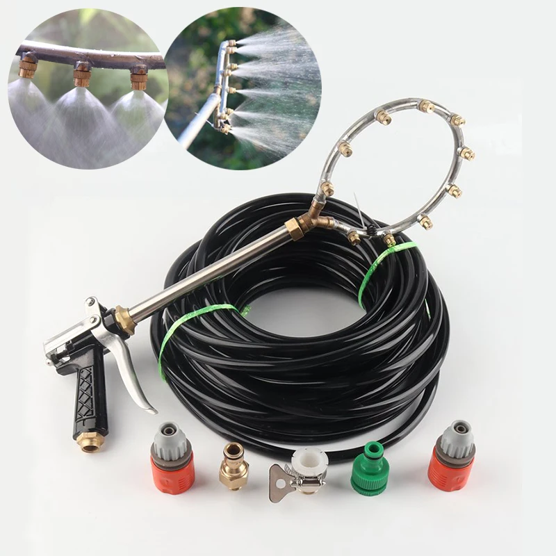 

5M~20M Garden Watering Kits Remove Dust Greenhouse Humidification Agriculture Garden Irrigation Circular Spray Nozzle System