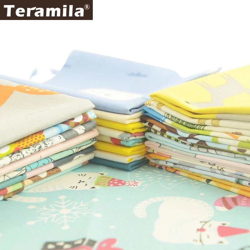 25x4 5 cm/sztuk Teramila 100% tkanina bawełniana wzór ze zwierzętami Telas Stoffen DIY Patchwork Algodon dzieci tkaniny Craft Tissus Fat Quarters