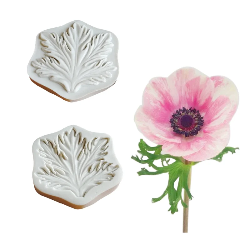 Anemone Leaf Veiners Silicone Mould Cake Decorating Molds Cake Gumpaste Molds Cake Chocolate Tools M2355