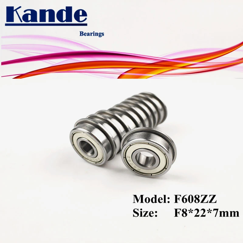 10PCS  20PCS F608ZZ  F608 ZZ  With Flange Miniature Deep Groove  F608 Ball Bearing F8x22x7mm F608-2Z CNC milling machine pulleys