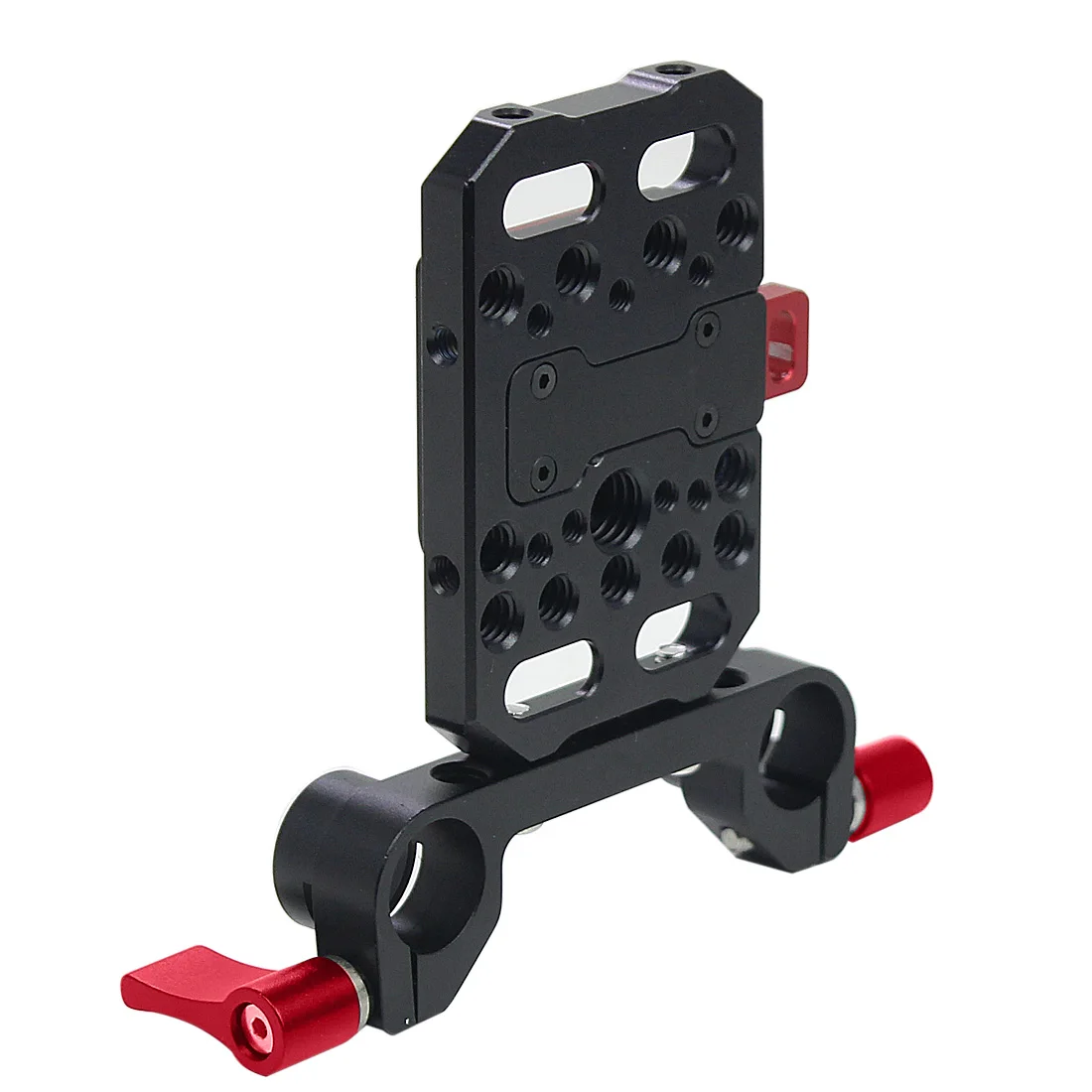 Aluminium-Schnellwechsel-V-Lock-Akku-Montageplatte mit 15-mm-Stangenklemme für Fotografie-DSLR-Kameras, Rig-Schiene und Follow-Focus-System – Detail 29