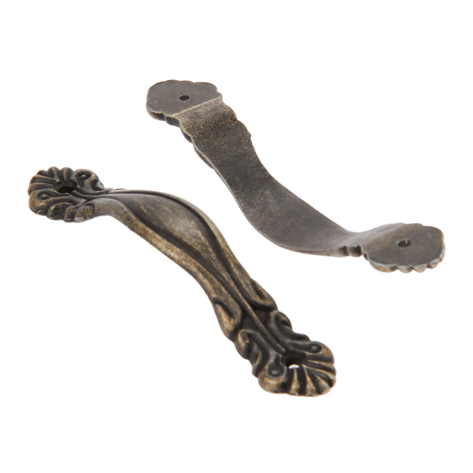 2sets Antique Bronze Handle w/screws Vintage Knob Flower Pull 85*15mm Furniture Kitchen Cabinet Drawer Zinc Alloy Old European