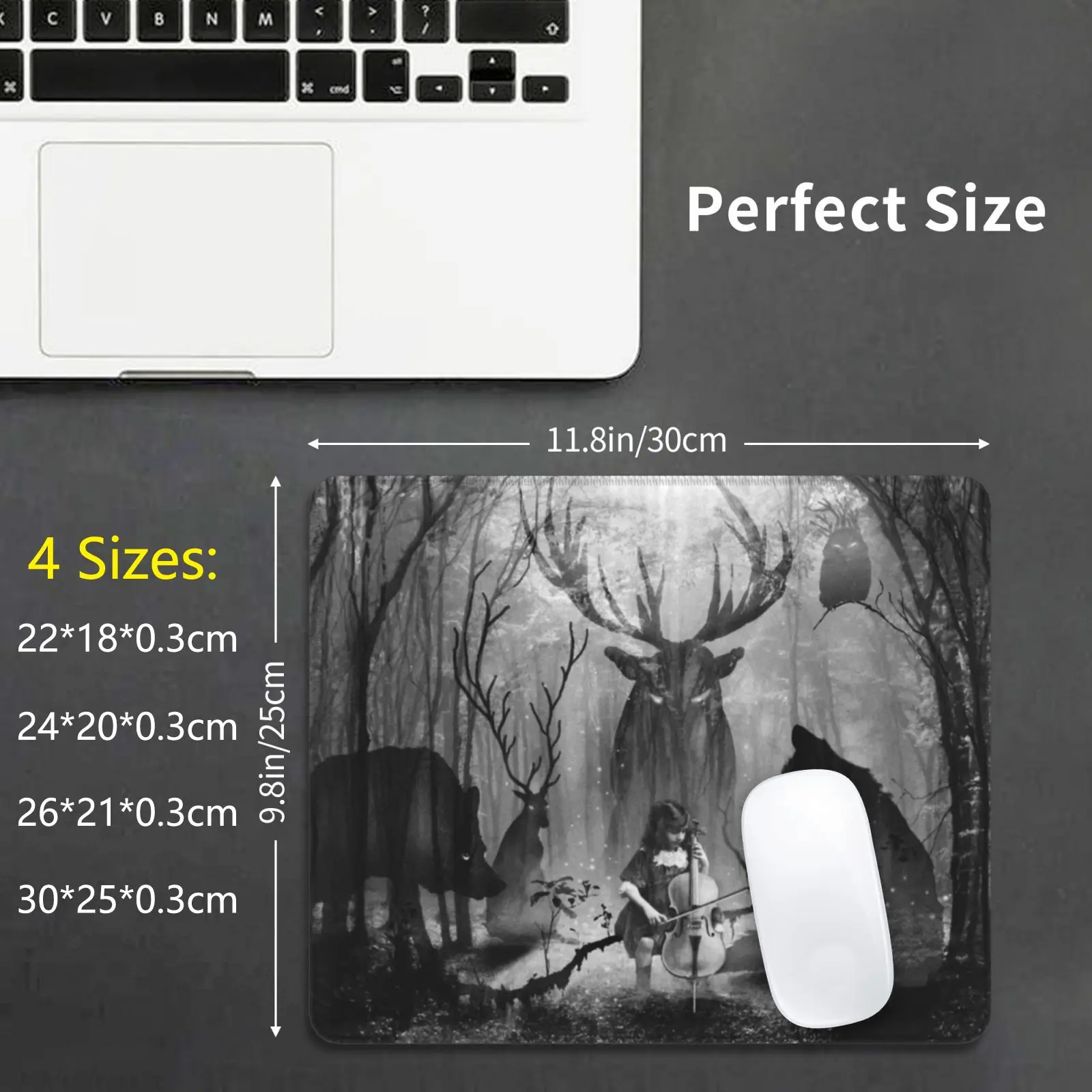 Classical Concerto In The Woods Mouse Pad DIY Print Magic Music Concert Woods Trees Animals Wild Animals