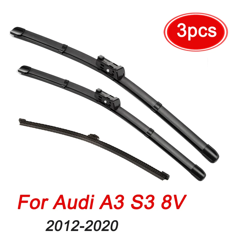 MIDOON 3Pcs/set Front Rear Windshield Wiper Blades Set For Audi A3 S3 8V Sportback 2020 2019 2018 2017 2016 2015 2014 2013 2012