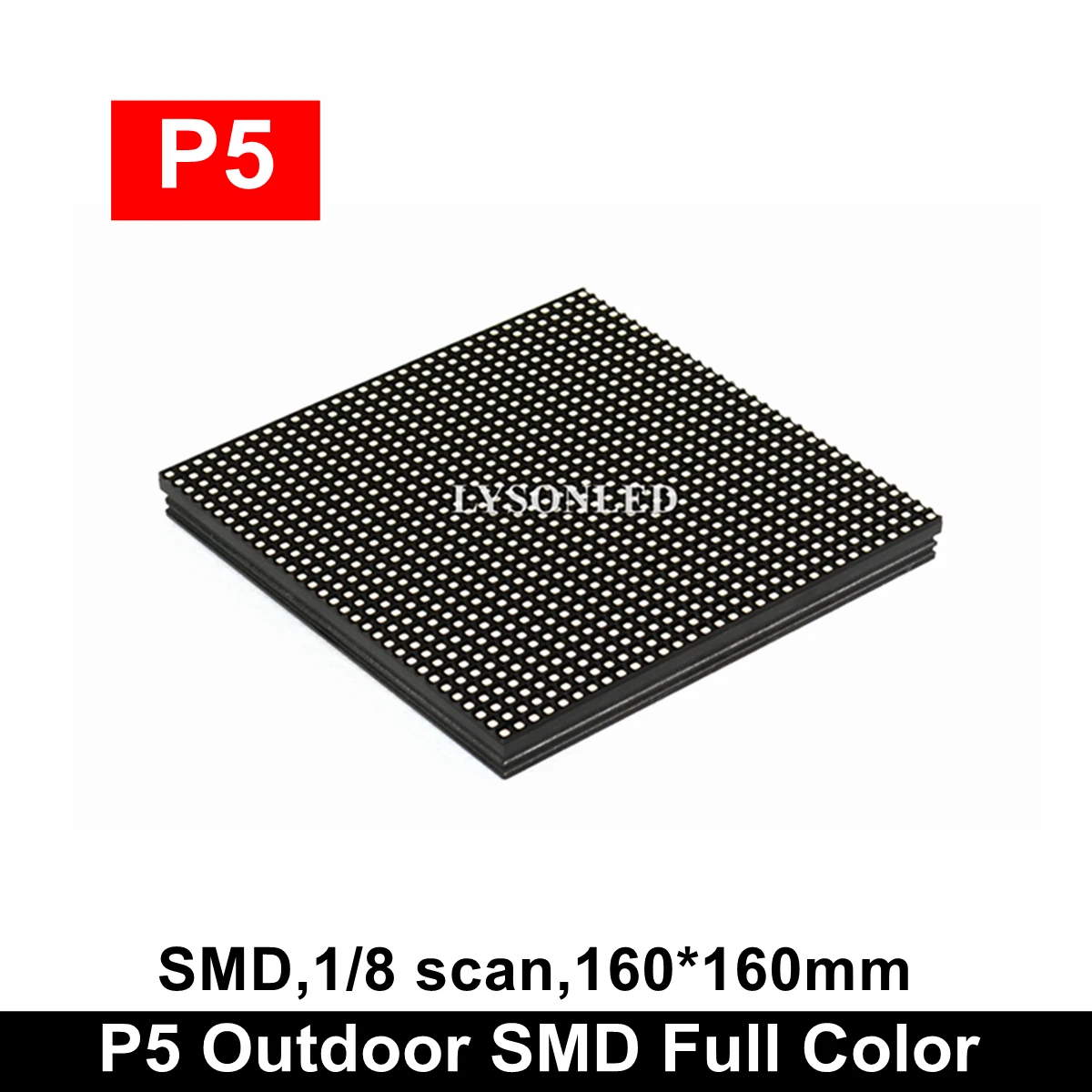 

P5 Outdoor SMD 3-in-1 Small Banner Led Display Screen Module 32*32 Pixels 160x160mm Size Panel