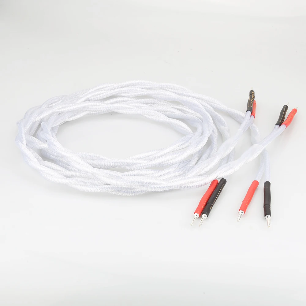 Audiocrast A58 S Ilver Mạ Dây Loa 5N Đơn Tinh Thể Hifi 4 Dây Cáp Loa Mạ Bạc Cáp Loa