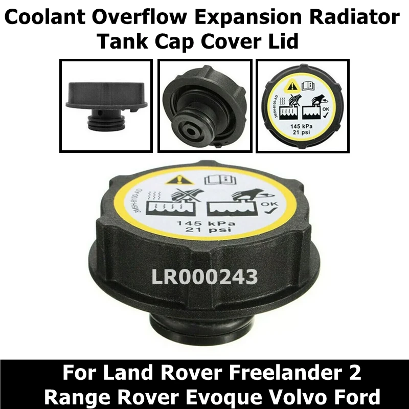 

LR000243 3068000 Coolant Overflow Expansion Radiator Tank Cap Cover Lid for Freelander 2 Range Rover Evoque Volvo Ford