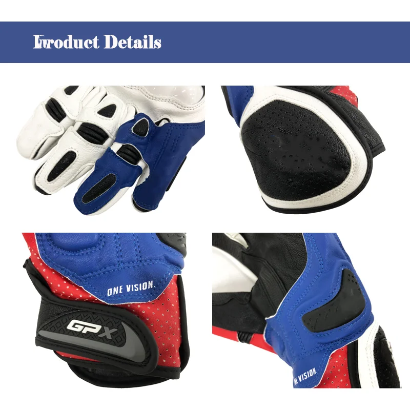 Leather Motorcycle Gloves Full Finger Carbon Fiber Anti-fall Screentouch Cycling Tactical Motocross Guantes Moto