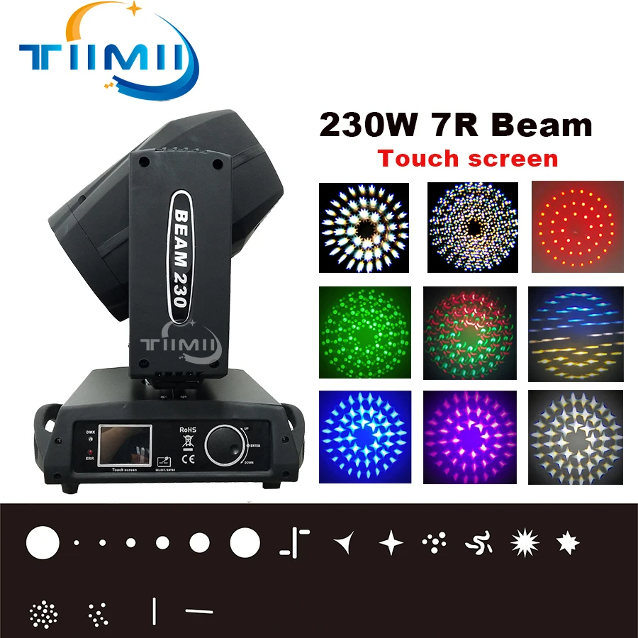 

1-10Pcs/Lot 230W 7r Beam LED Moving Head Light Gobo Pattern Rotation Manual Focus Touch DMX Screen Flightcase Controller Dj