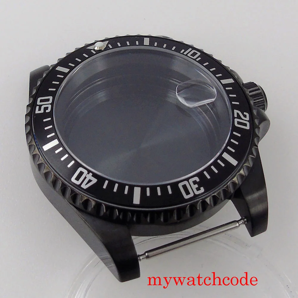 40mm Stainless Steel PVD Watch Case Alloy Bezel Insert for ETA2824 PT5000 Movement Sapphire Glass 100m Waterproof 120 Clicks Bez