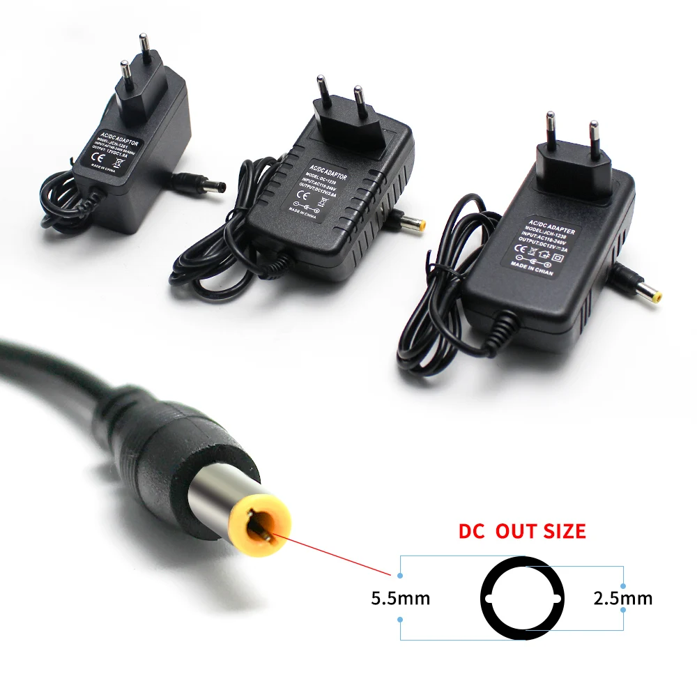 AC DC Universal LED Source 12V 5V 1A 2A Switching Power Supply Adapter Converter 220V TO 5 12 Volt DC Female For 2 Pin LED Strip