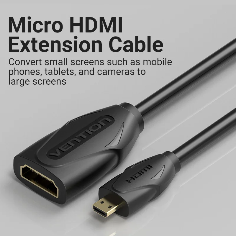 Vention สายต่อ HDMI ขยายสาย Micro Mini HDMI ถึงสาย HDMI 1080P ชายหญิง Extender สำหรับจอภาพโปรเจคเตอร์ HDMI Extender