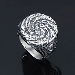 Unique Spiral Pattern Ring for Men And Women Simple Stainless Steel Punk Biker Ring New fashion Unisex Ring Best Gift for Party