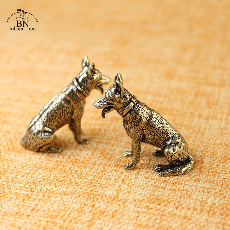 

Lucky Brass Fortune Dog Home Decoration Small Ornaments Little Puppy Bronze Chinese Desktop Mini Figurines Copper Wolf Tea Pets